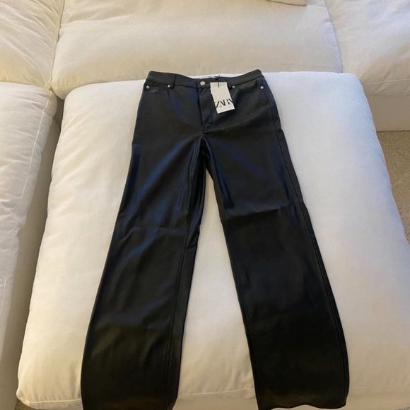Zara Pants & Jumpsuits Zara Full Length Faux 9s Leather Pants